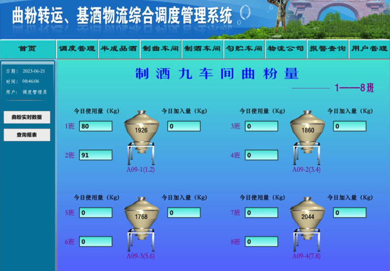 基酒、曲粉智能調度係統